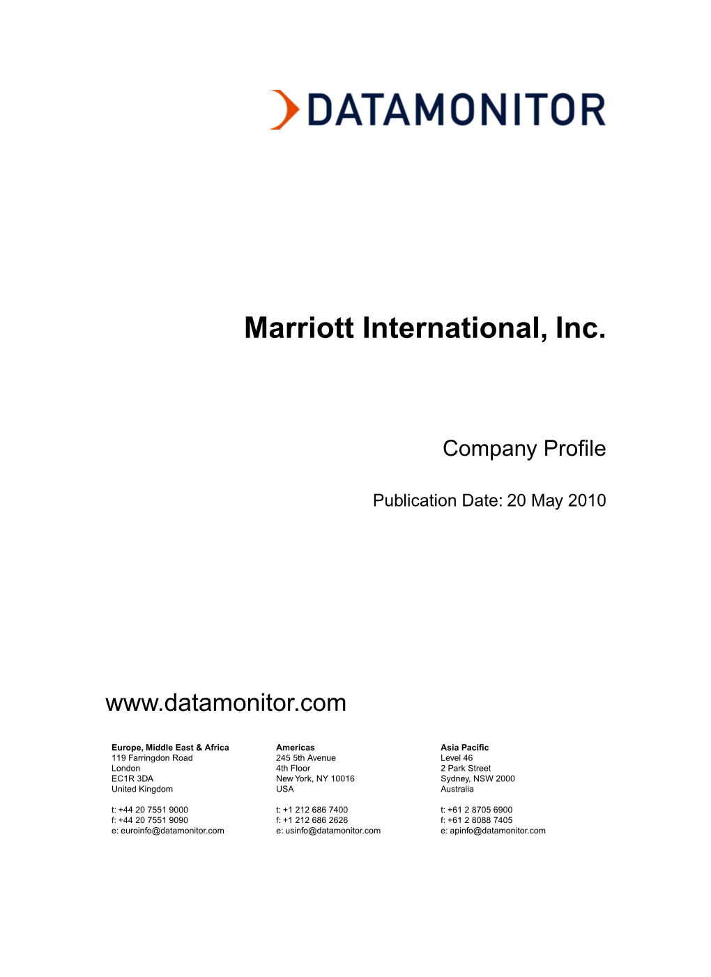 Marriott International, Inc