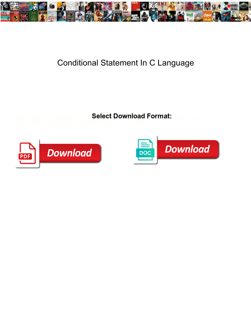 Conditional Statement in C Language