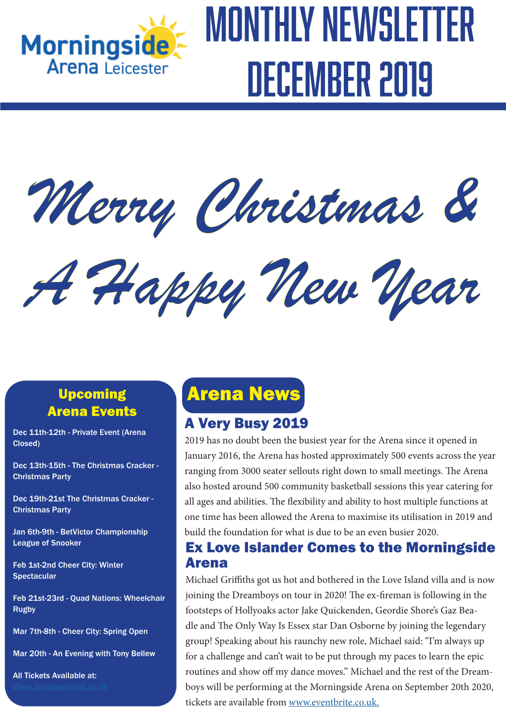 Monthly Newsletter December 2019