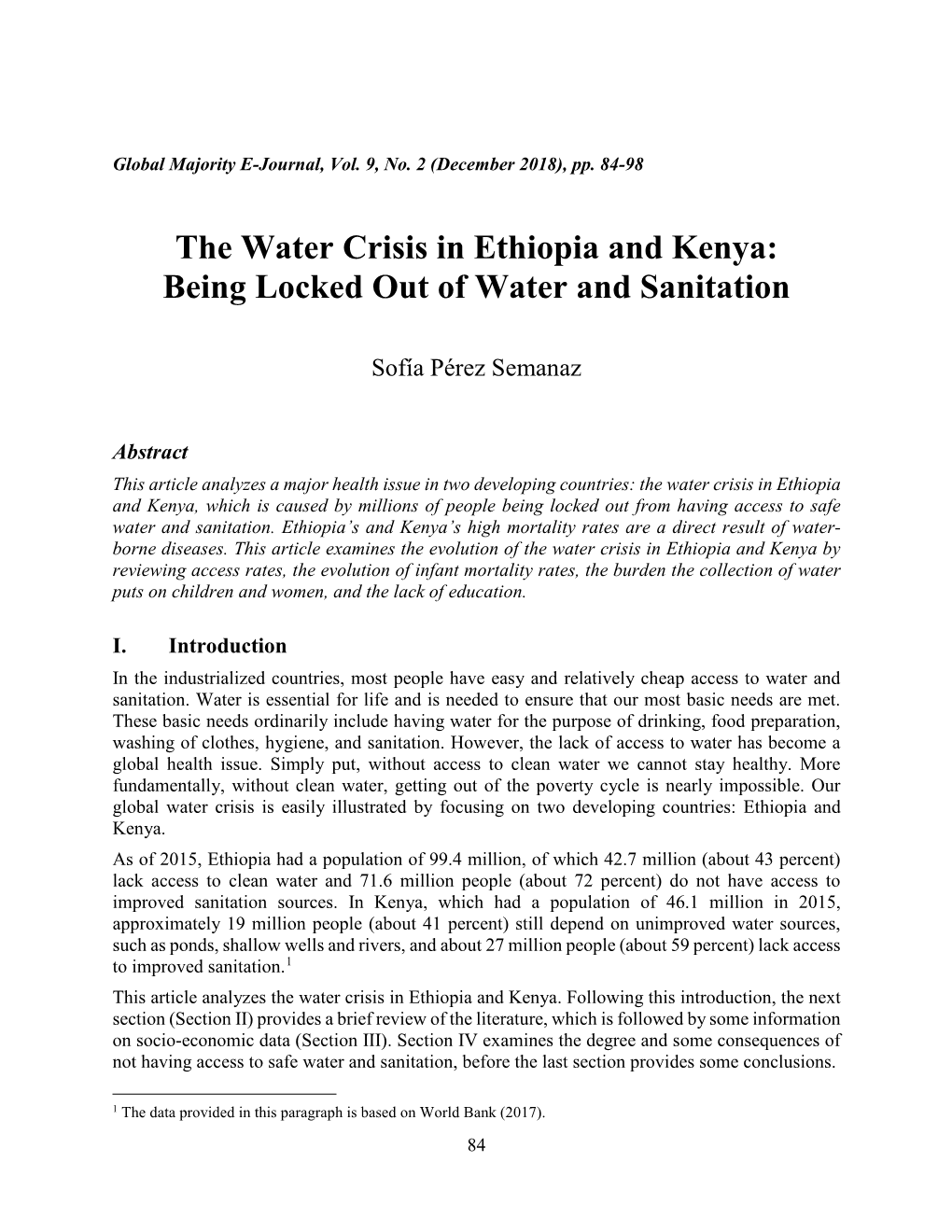 The Water Crisis in Ethiopia and Kenya: Being Locked out of Water and Sanitation