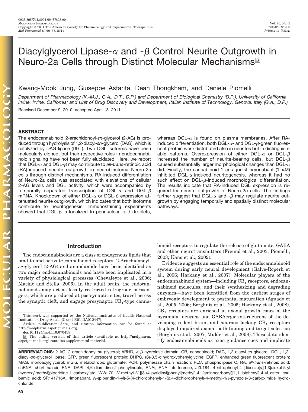 ß Control Neurite Outgrowth in Neuro-2A Cells Through Distinct Molecular Mechanisms