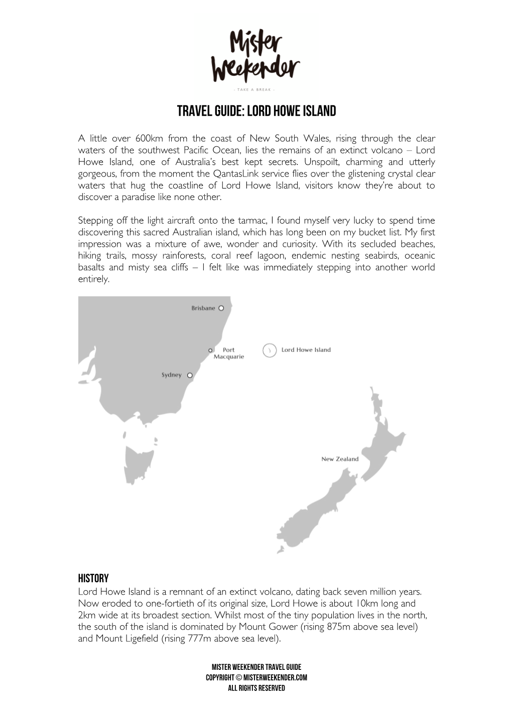 Travel Guide: Lord Howe Island