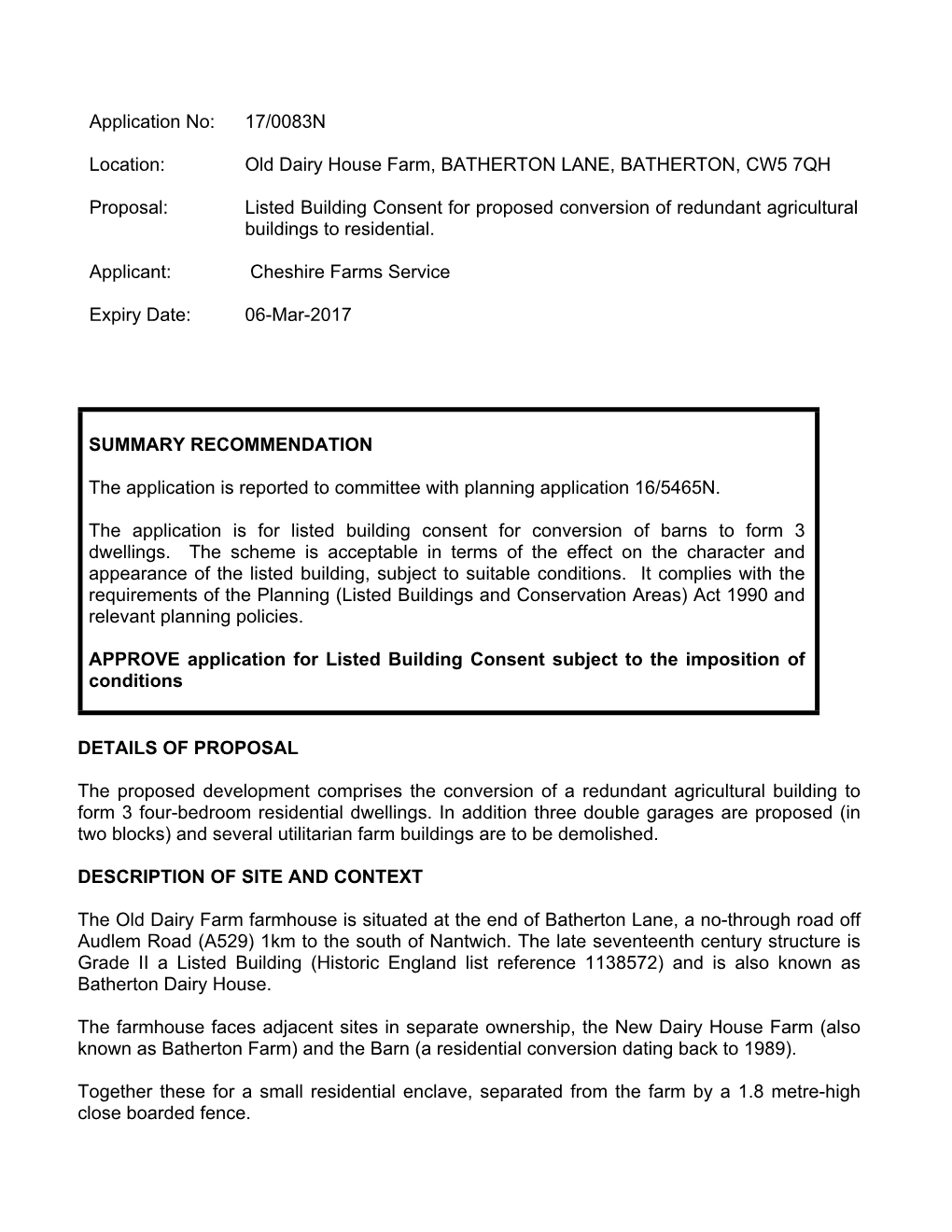 C/R/D Summary Skeleton Document