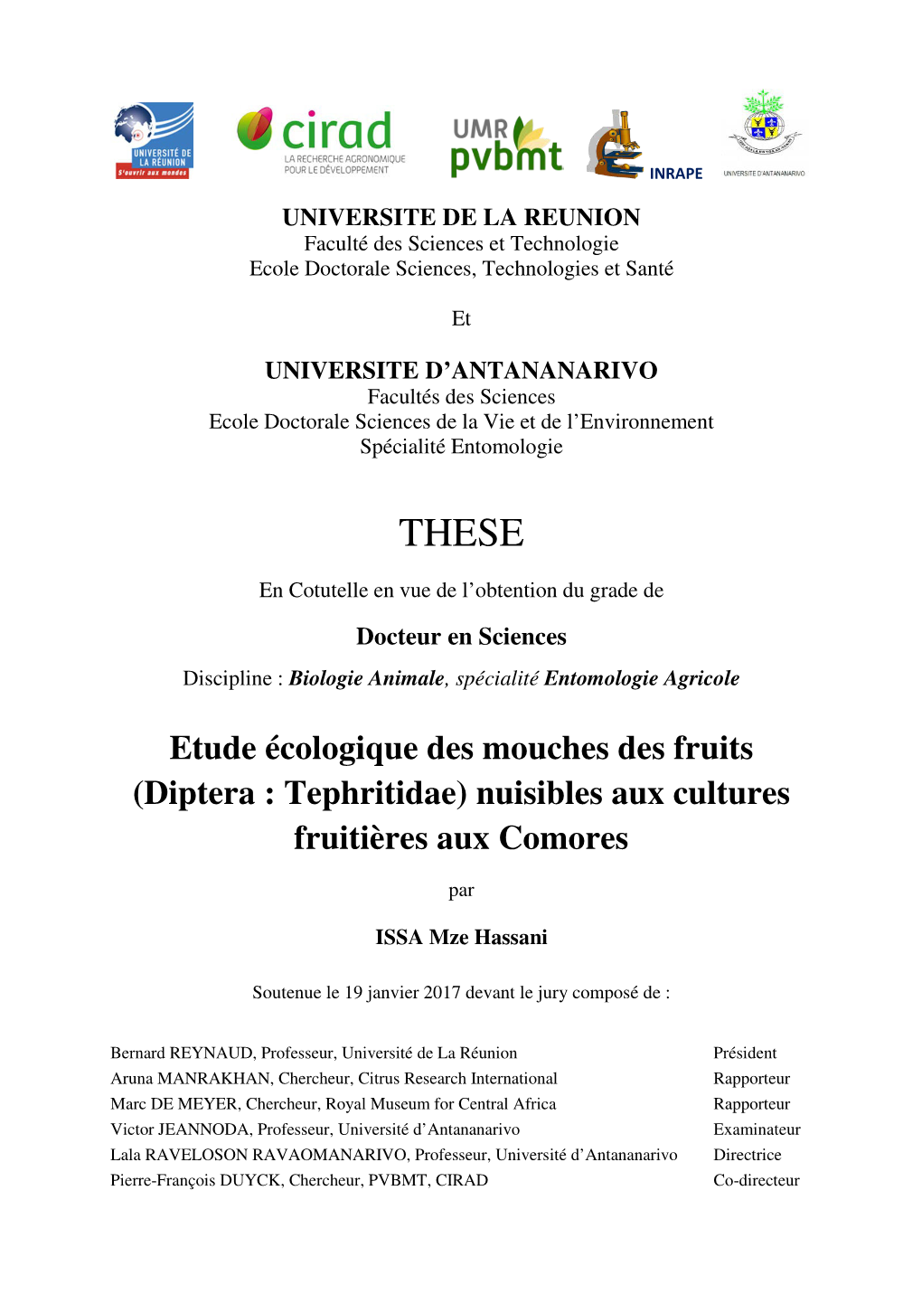 Études Écologiques Des Mouches Des Fruits (Diptera Tephritidae)