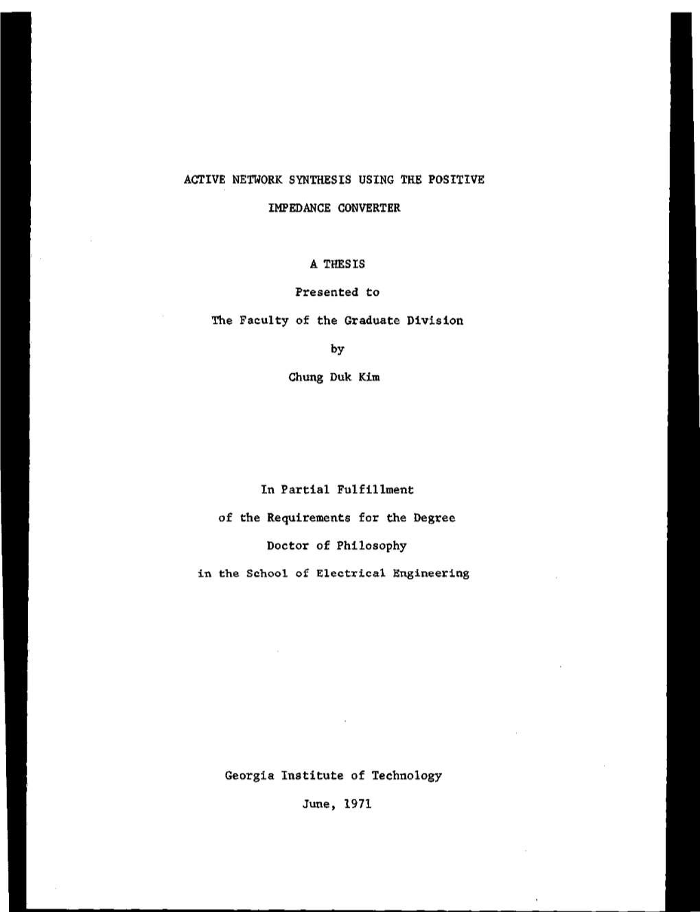 Active Network Synthesis Using the Positive