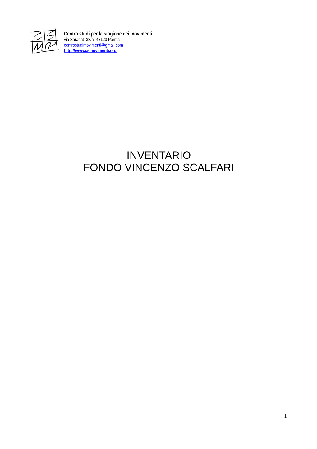 Inventario Fondo Vincenzo Scalfari