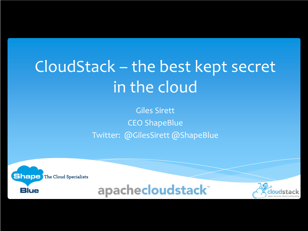 Linuxcon Introduction to Cloudstack