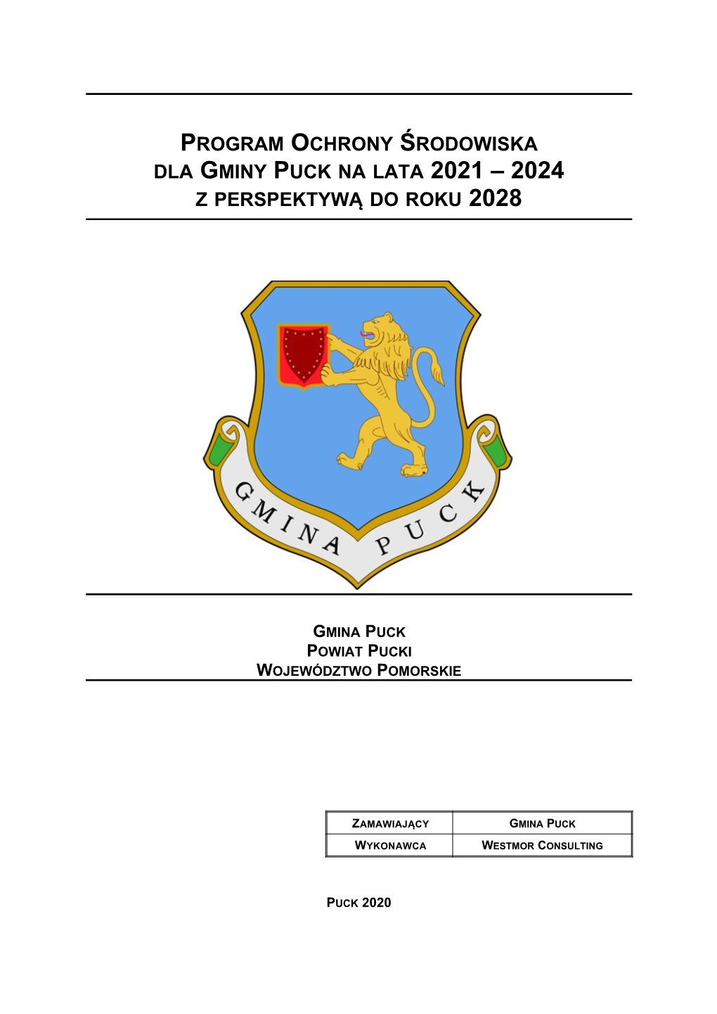 Program Ochrony Środowiska Dla Gminy Puck Na Lata 2021 – 2024 Z Perspektywą Do Roku 2028