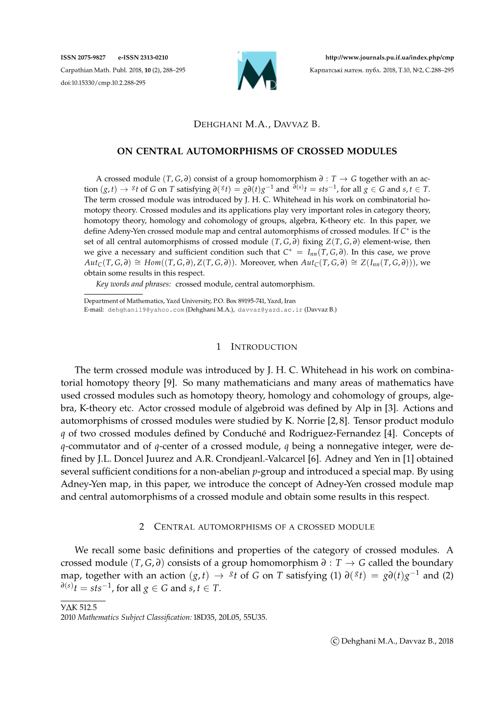 ON CENTRAL AUTOMORPHISMS of CROSSED MODULES The