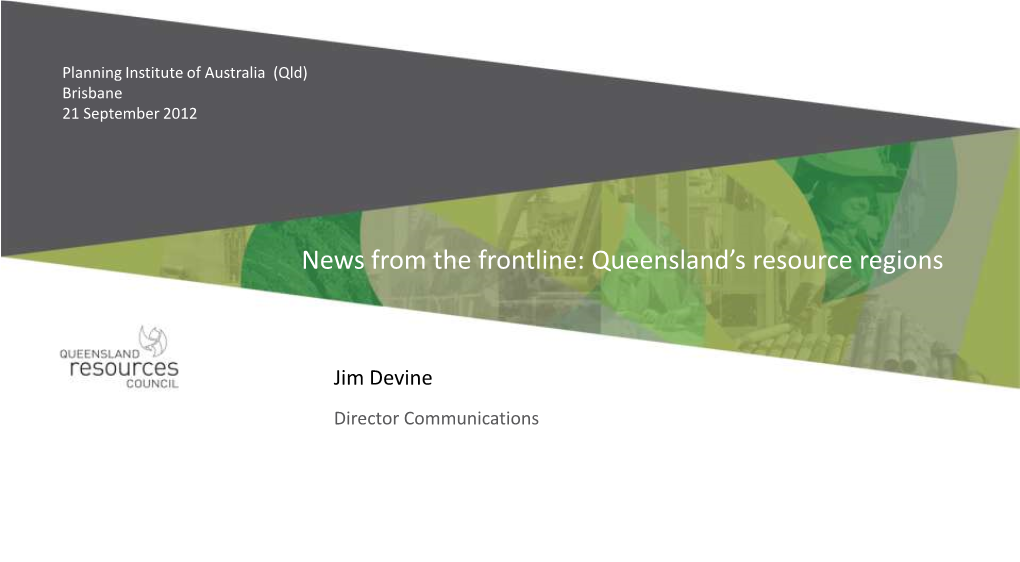 News from the Frontline: Queensland's Resource Regions