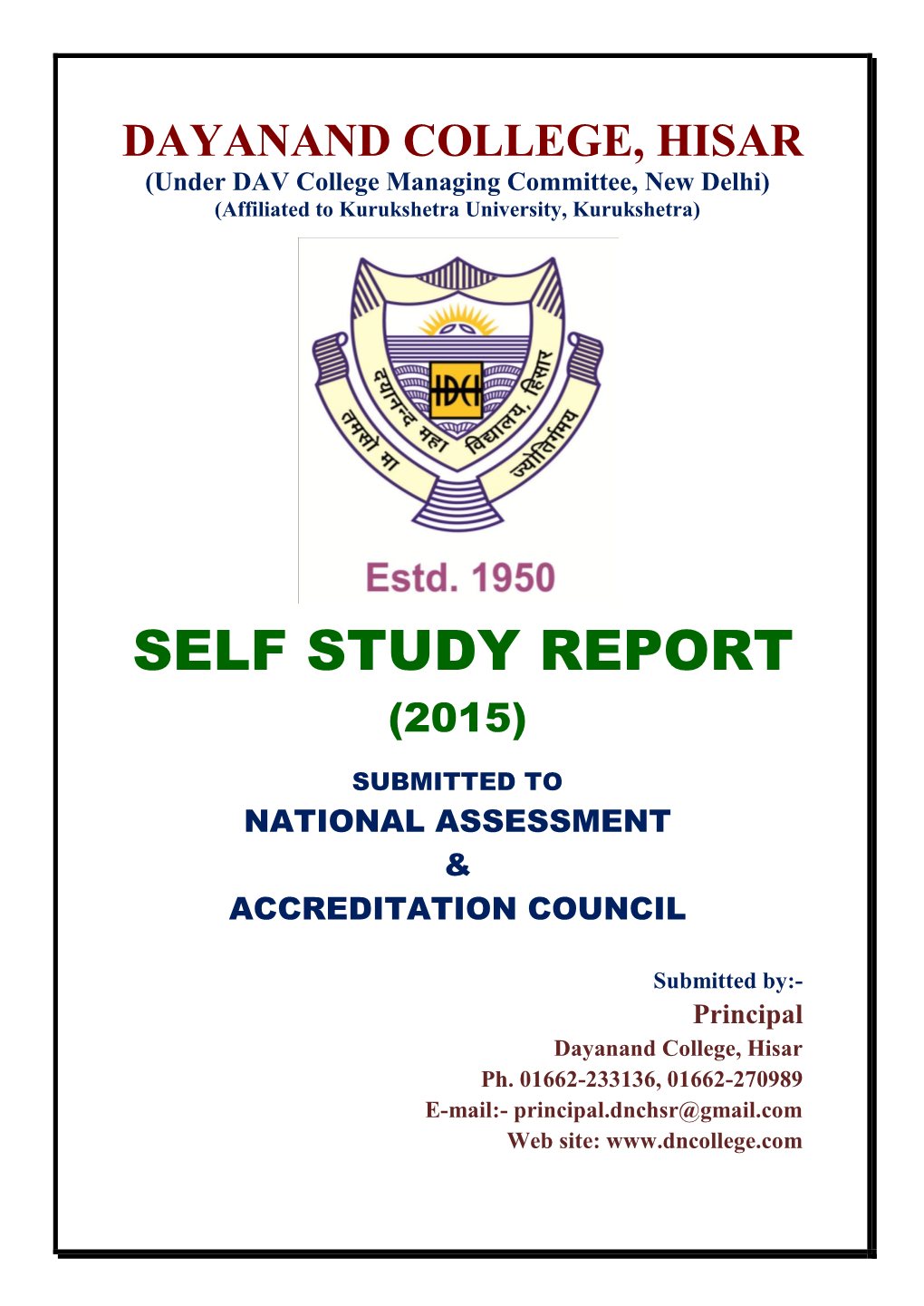 Self Study Report (2015)