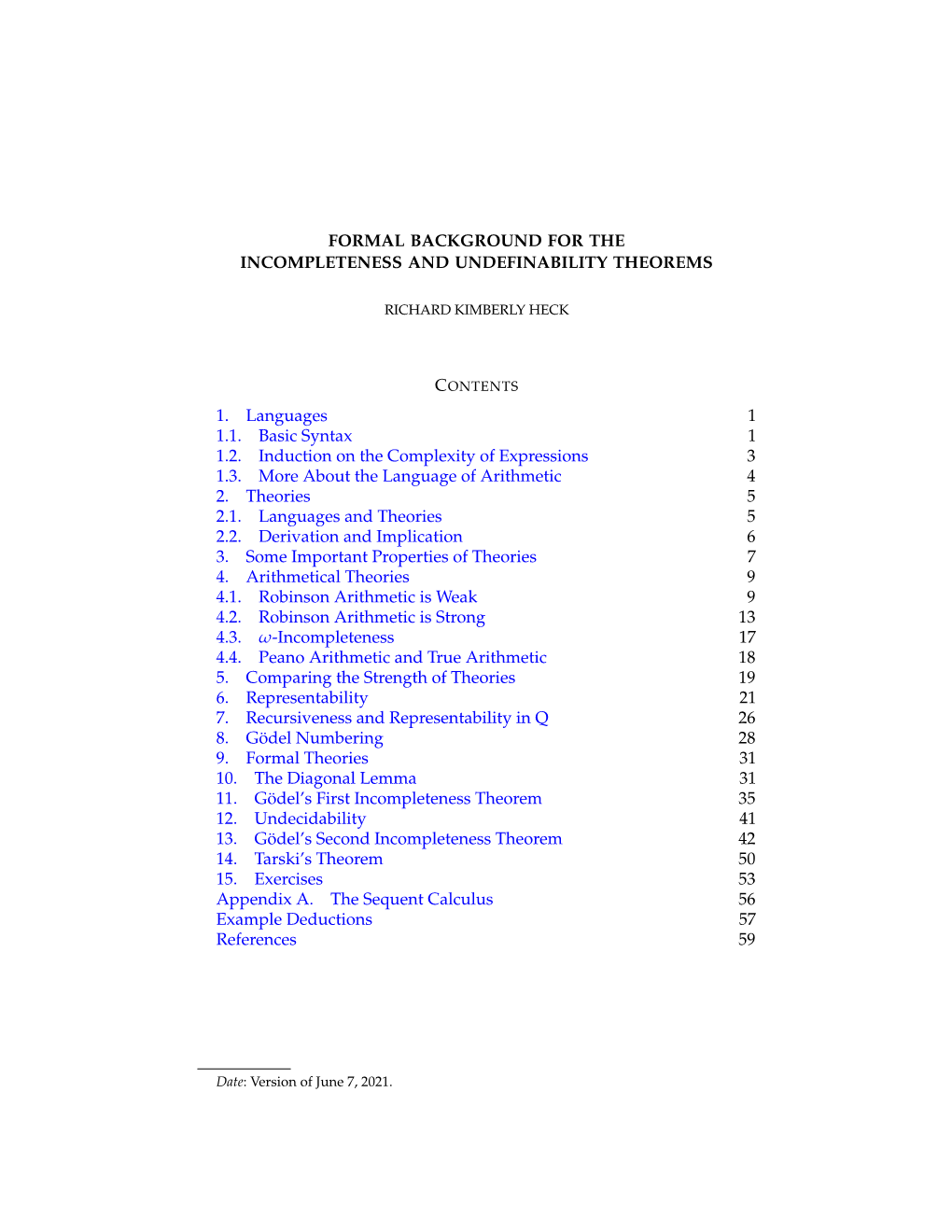 Formal Background for the Incompleteness and Undefinability Theorems