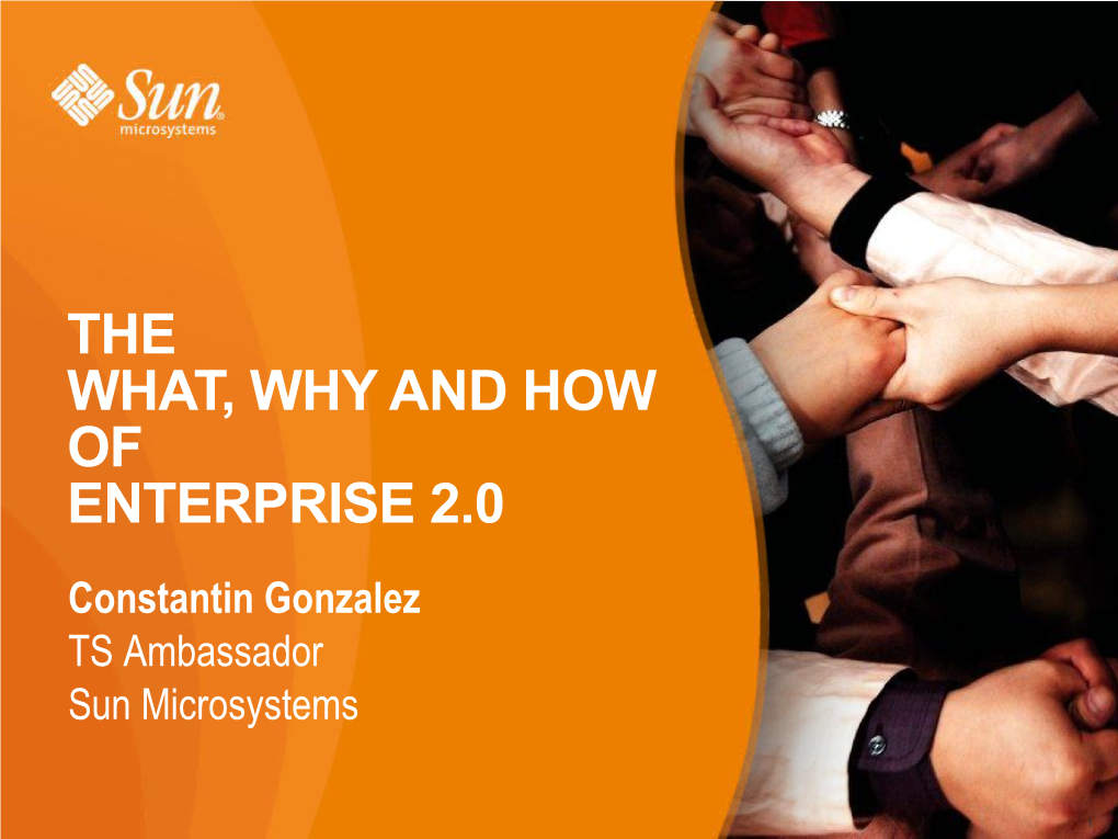 THE WHAT, WHY and HOW of ENTERPRISE 2.0 Constantin