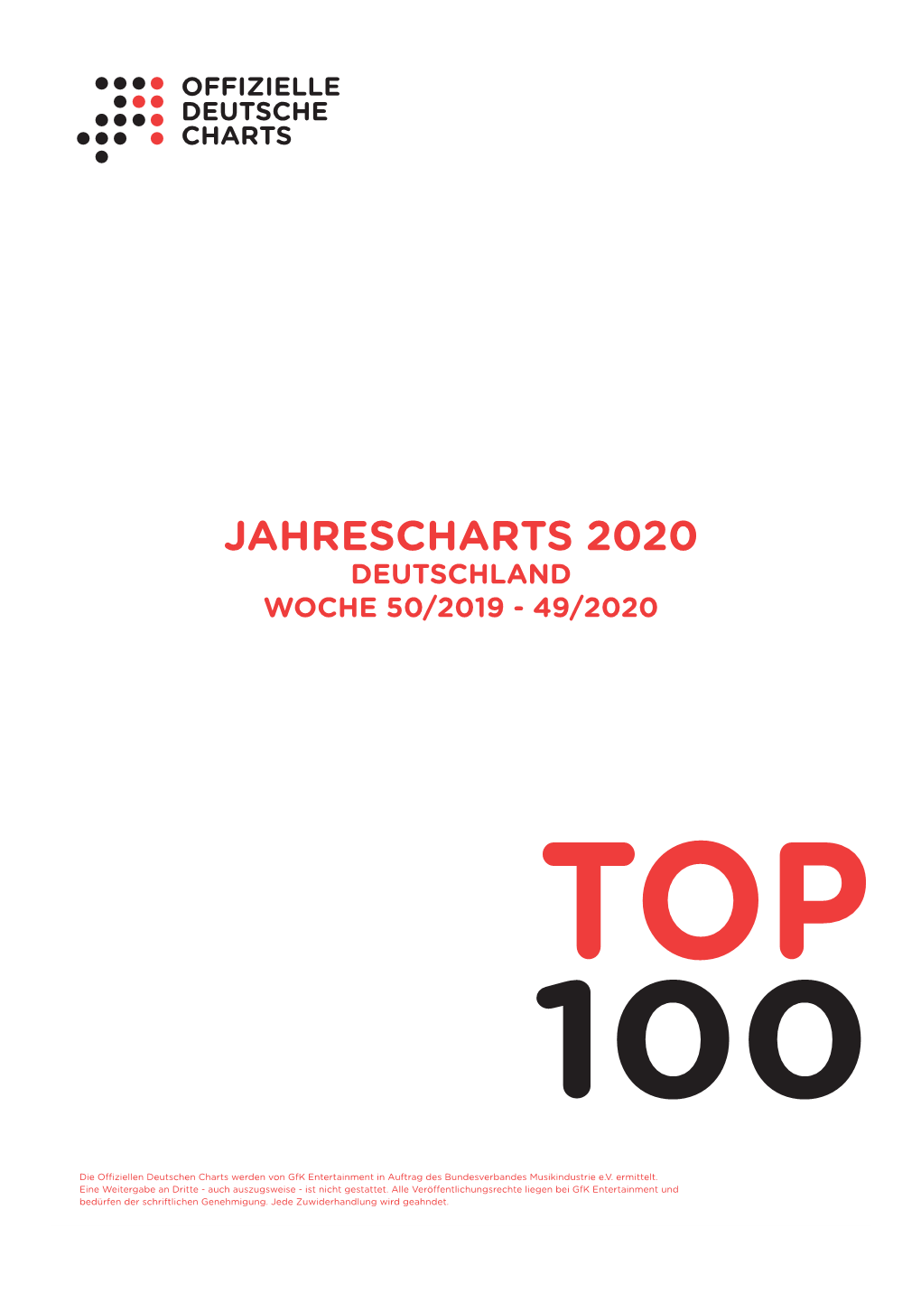 Jahrescharts 2020 Deutschland Woche 50/2019 - 49/2020