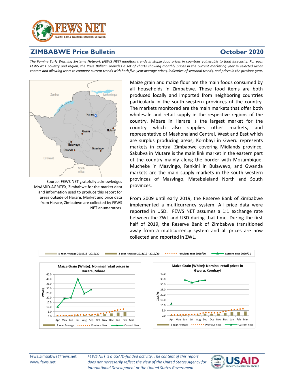 ZIMBABWE Price Bulletin October 2020