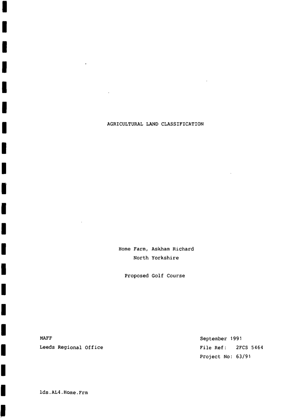 AGRICULTURAL LAND CLASSIFICATION Home Farm