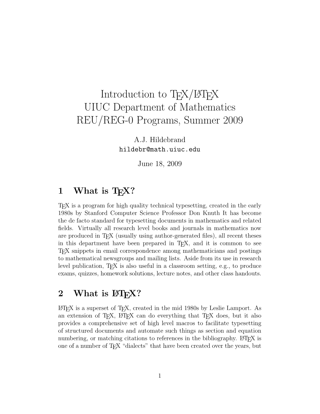 Introduction to Latex (Pdf)