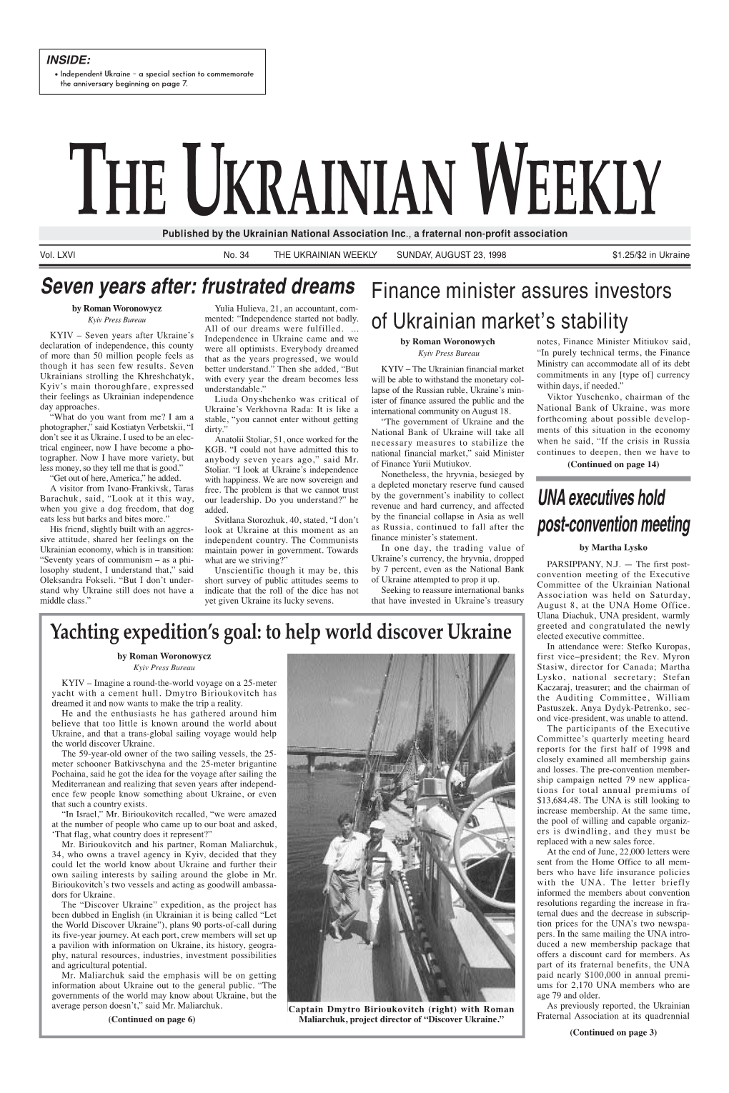 The Ukrainian Weekly 1998, No.34