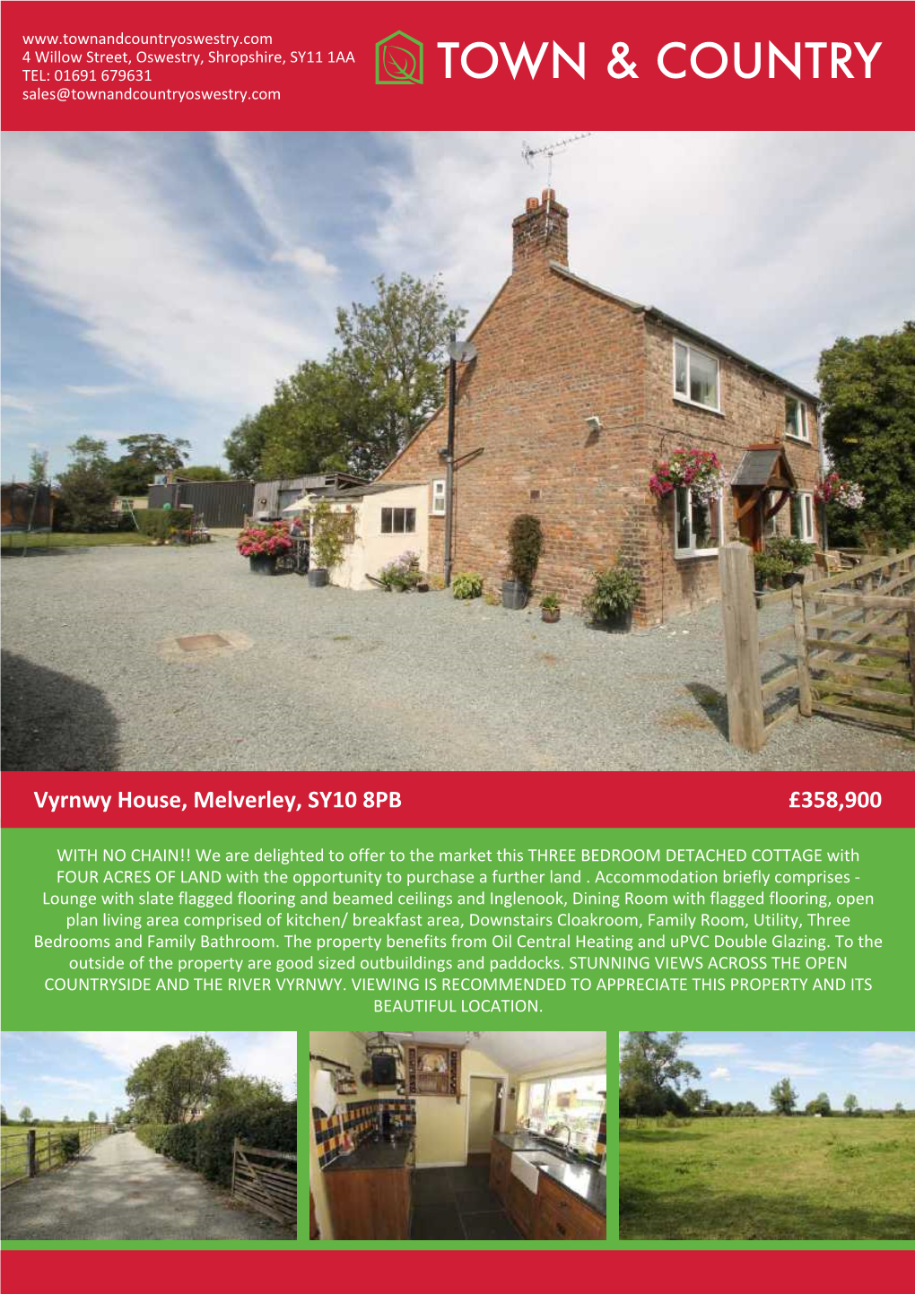 Vyrnwy House, Melverley, SY10 8PB £358,900