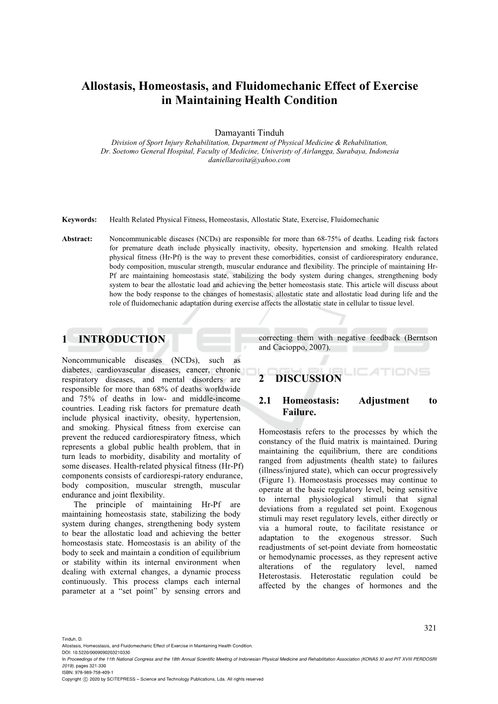 Allostasis, Homeostasis, and Fluidomechanic Effect of Exercise in Maintaining Health Condition