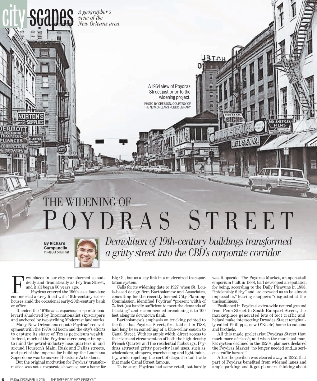 The Widening of Poydras Street