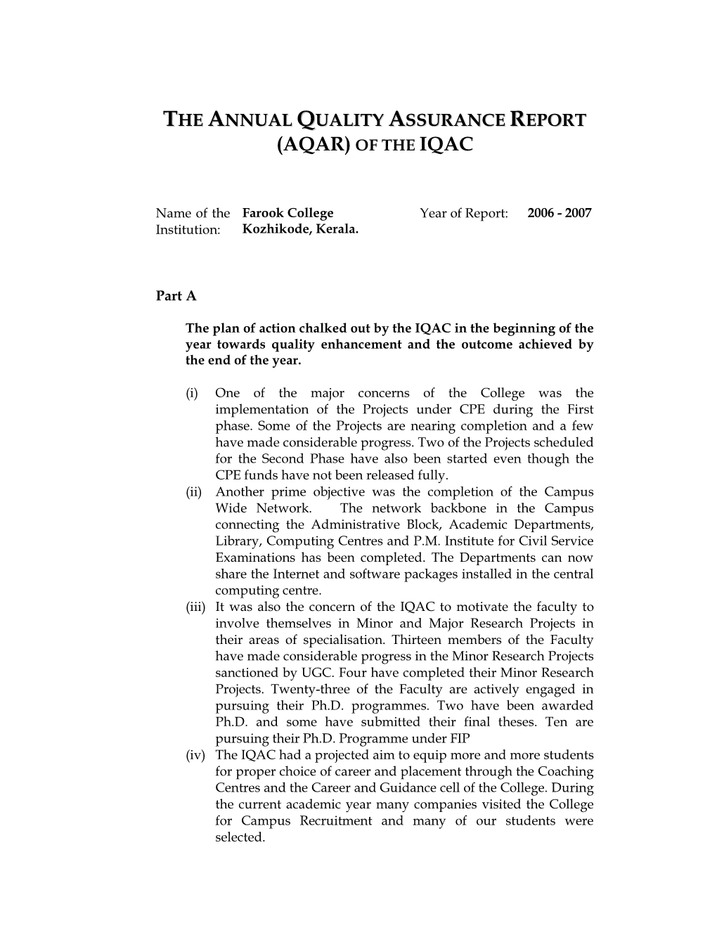 (Aqar) of the Iqac