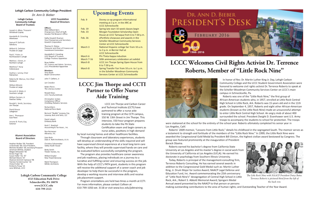 LCCC Welcomes Civil Rights Activist Dr. Terrence Roberts, Member of “Little Rock Nine”