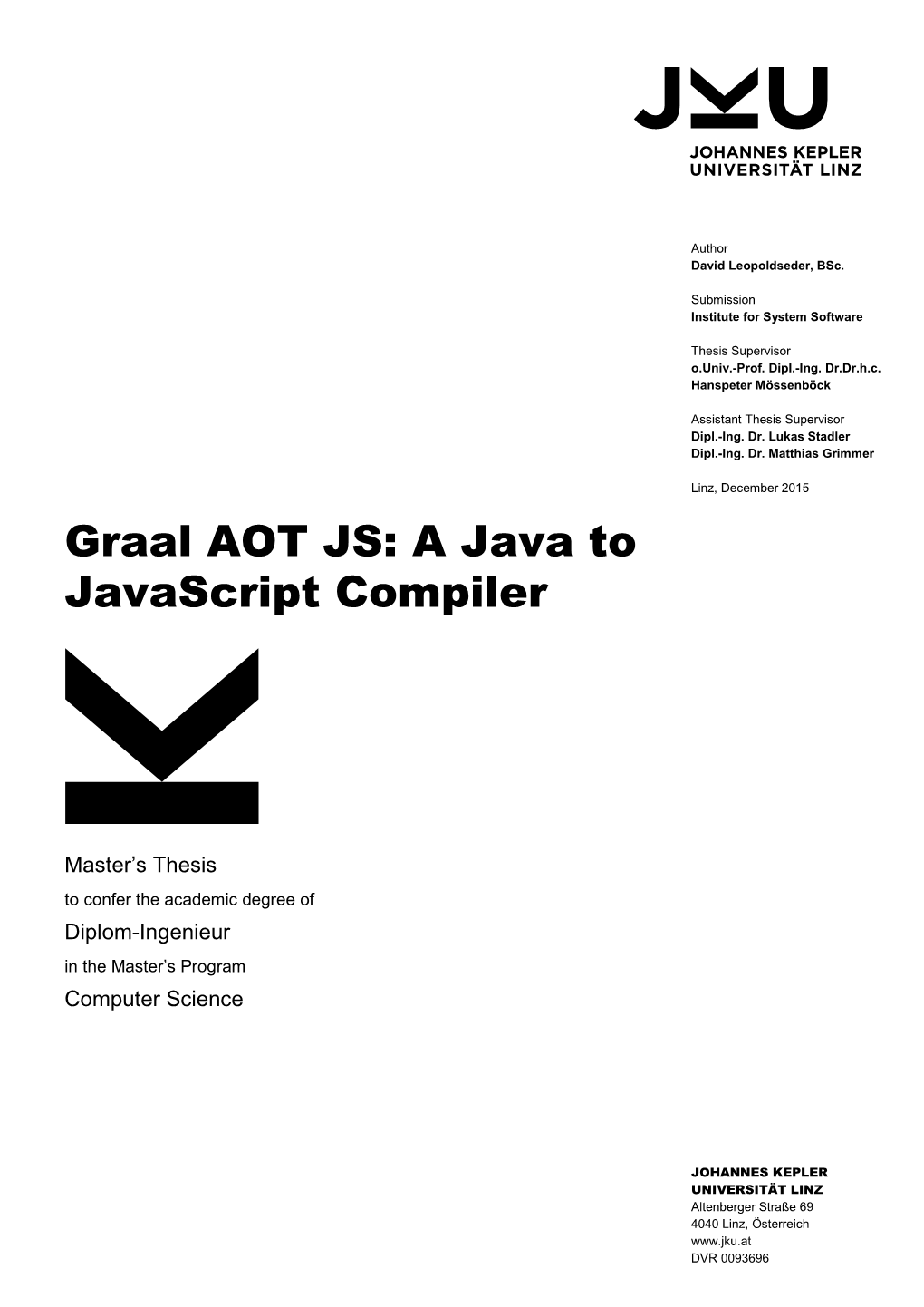Graal AOT JS: a Java to Javascript Compiler