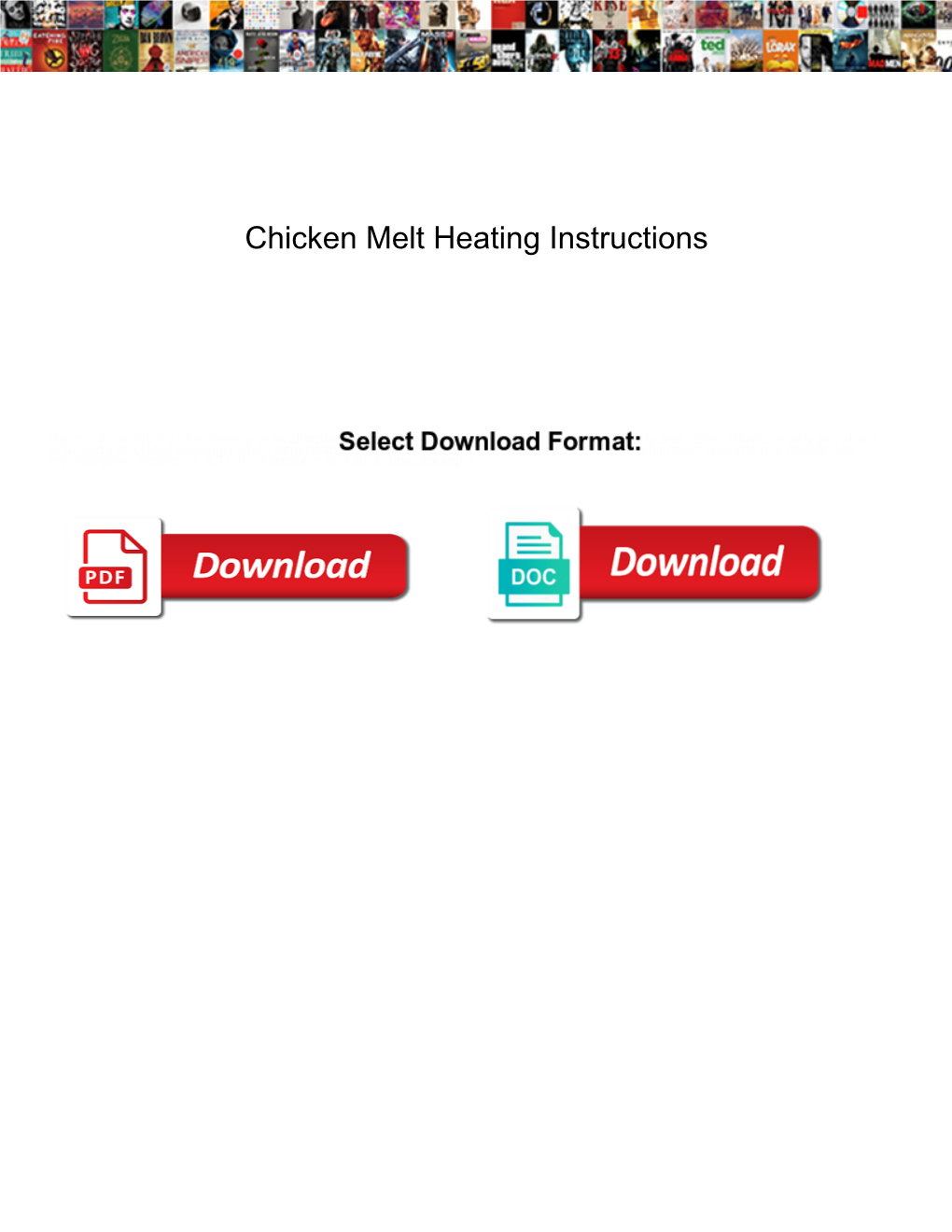 Chicken Melt Heating Instructions
