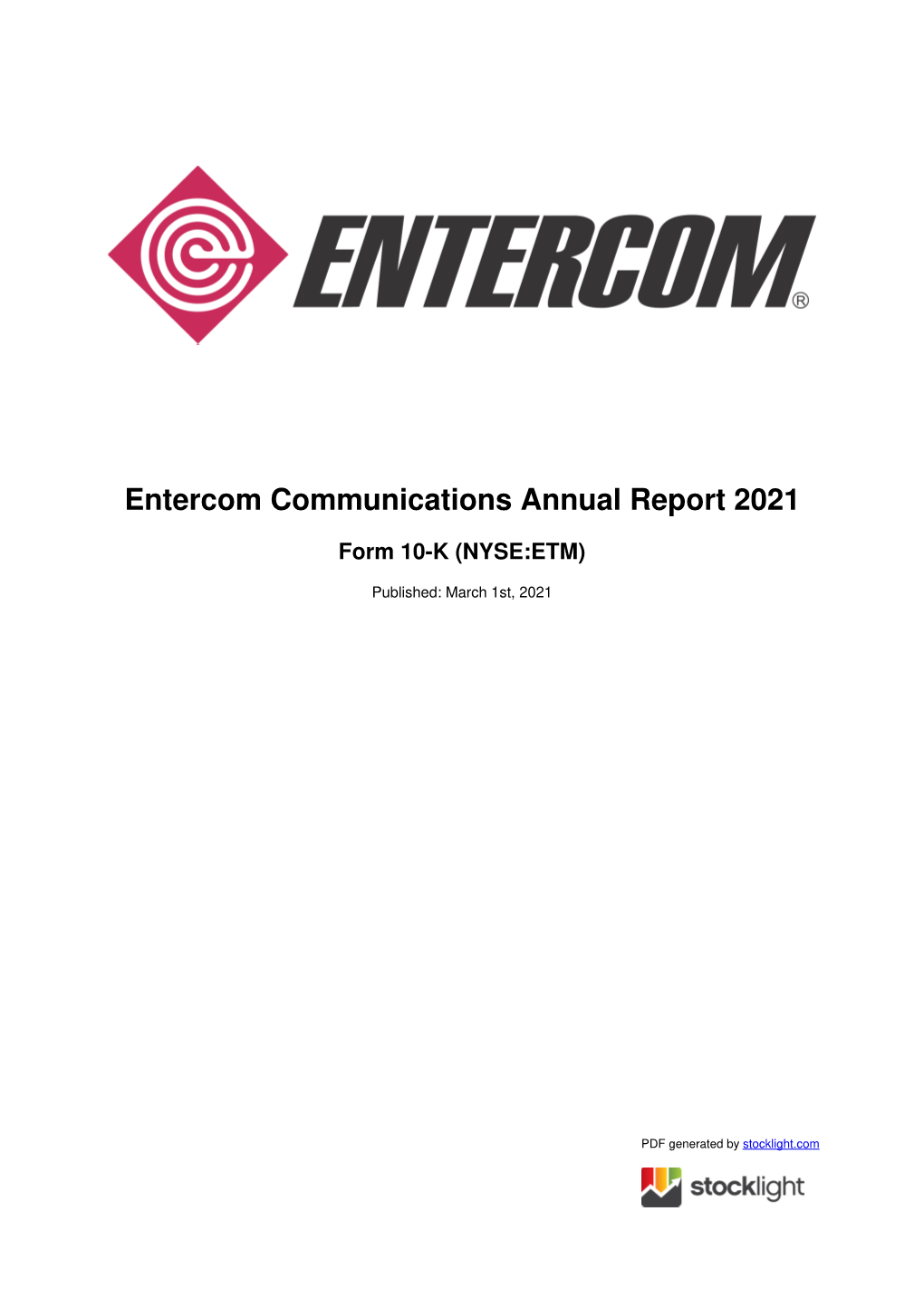Entercom Communications Annual Report 2021
