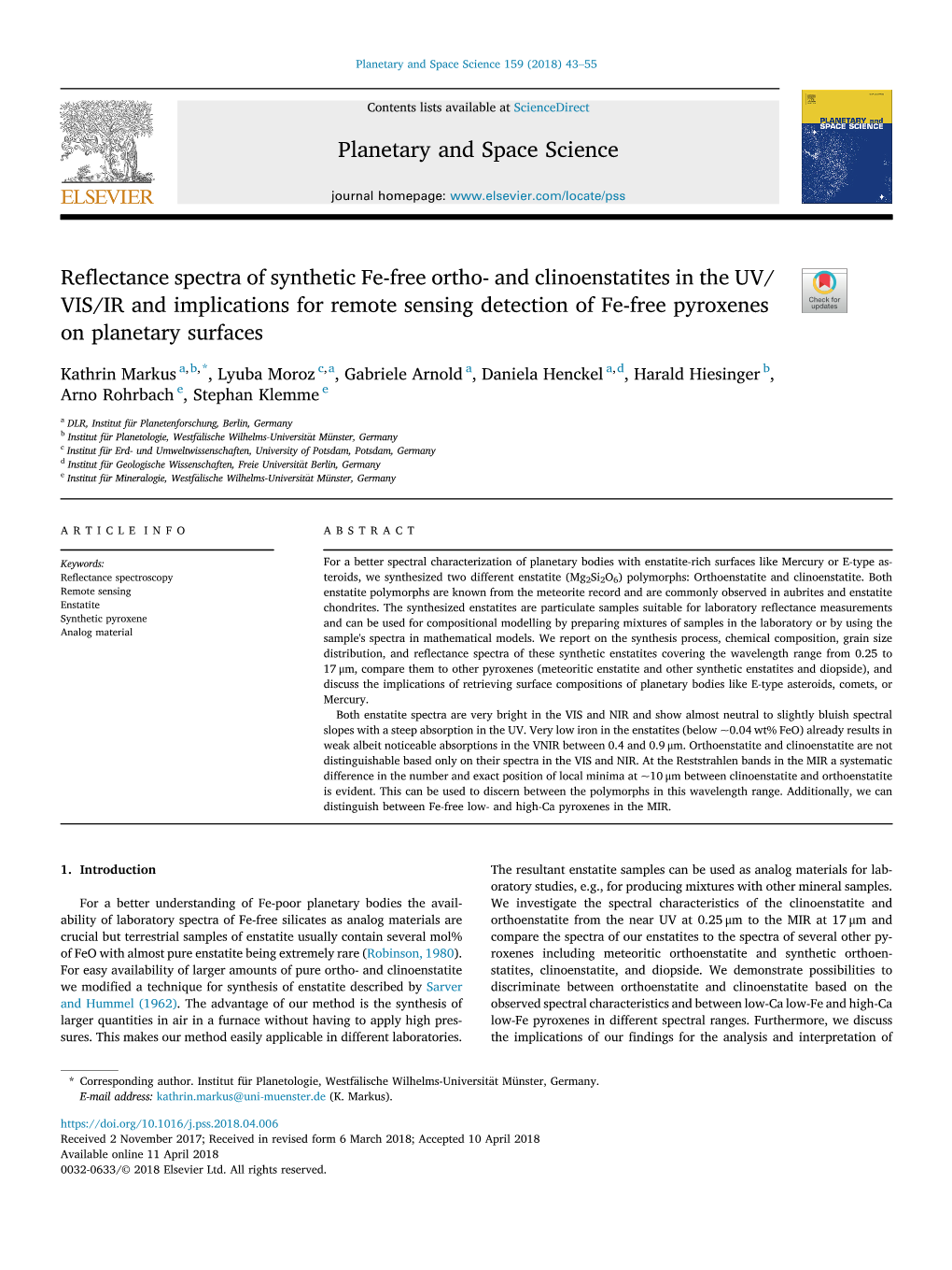 Reflectance Spectra of Synthetic Fe-Free Ortho