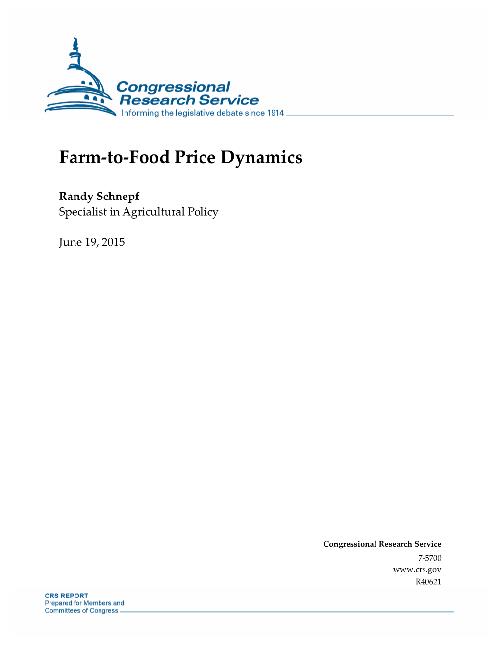 Farm-To-Food Price Dynamics