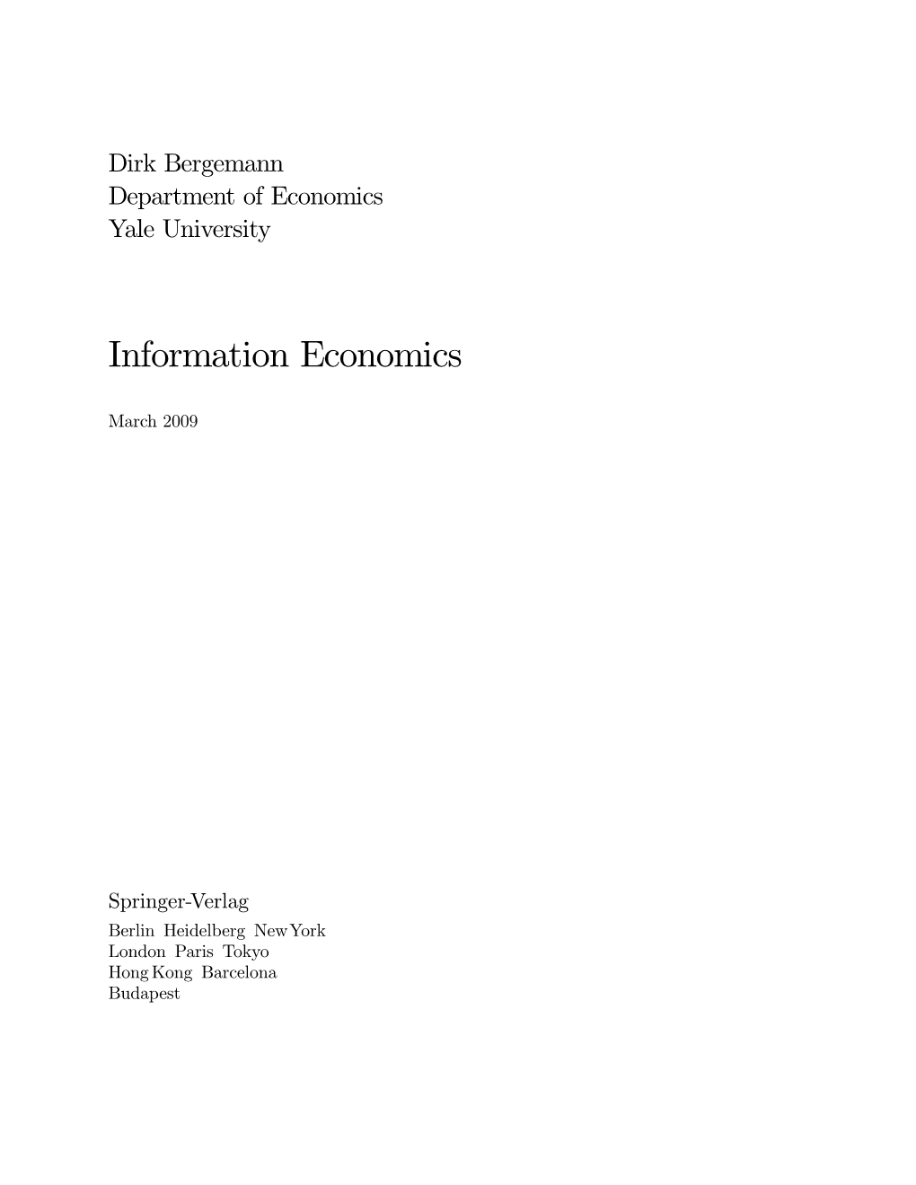 Information Economics