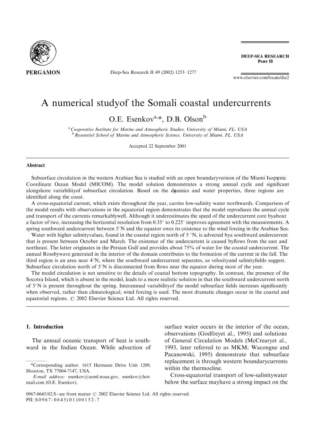 A Numerical Study of the Somali Coastal Undercurrents