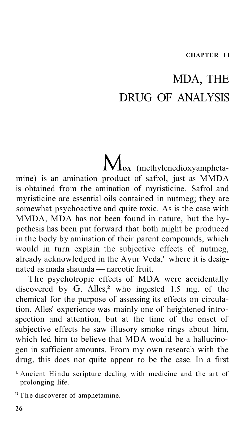 Mda, the Drug of Analysis