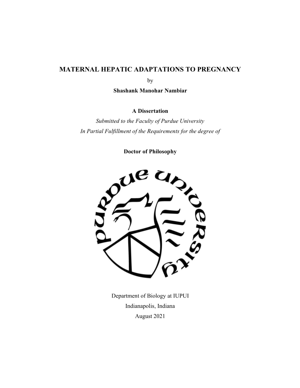 MATERNAL HEPATIC ADAPTATIONS to PREGNANCY by Shashank Manohar Nambiar
