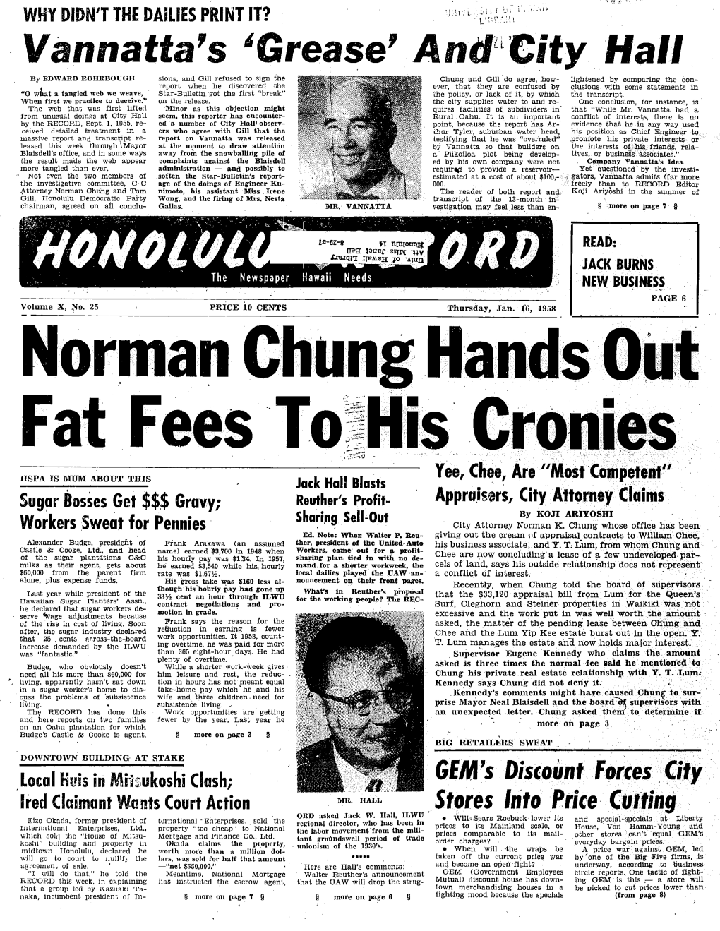 Norman Chung Hands out Fat Fees to His Cronies