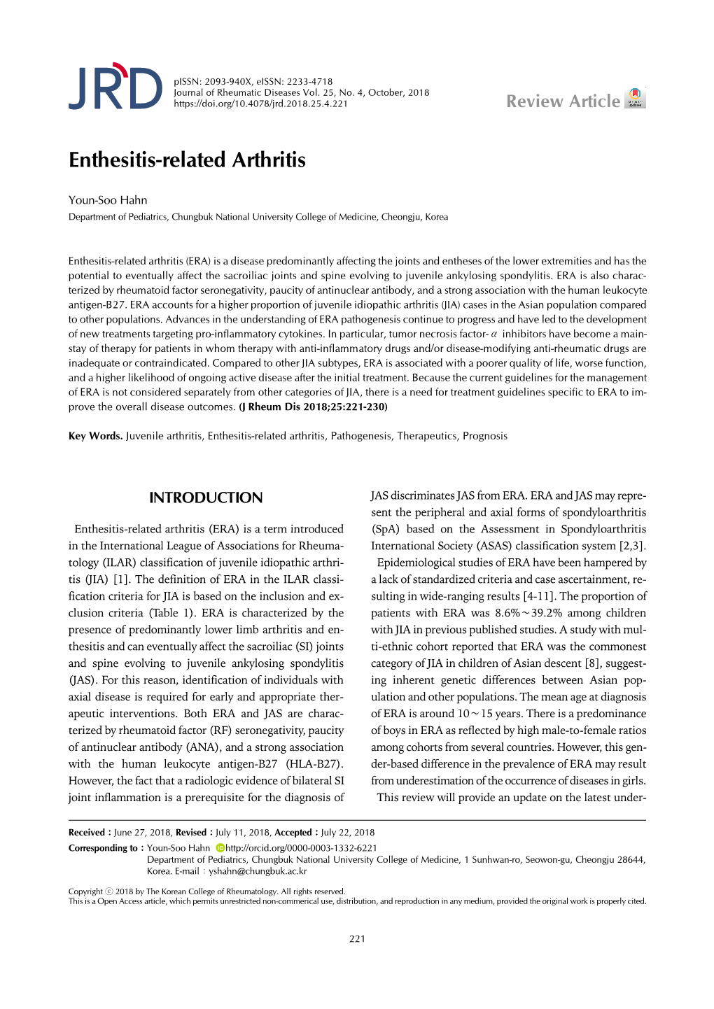 Enthesitis-Related Arthritis