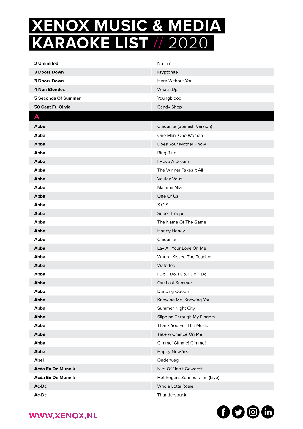 Karaoke Songs |