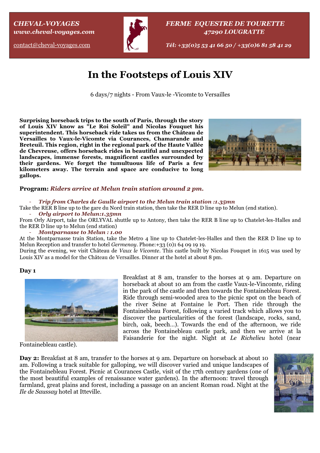 Vaux-Le-Vicomte to Versailles