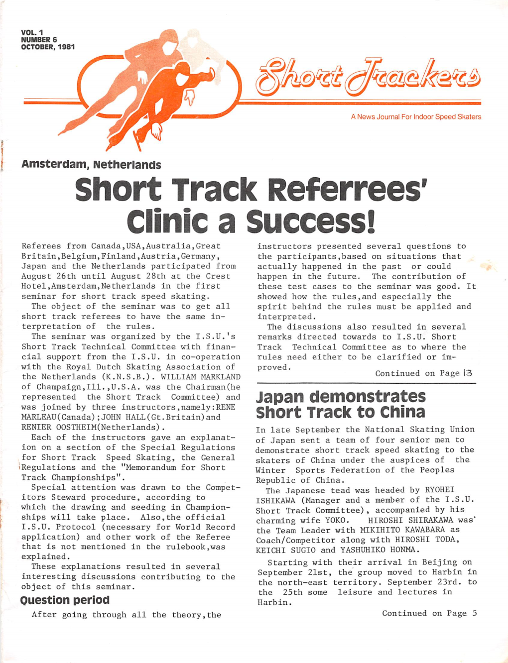 1981 October Short Trackers Magazine