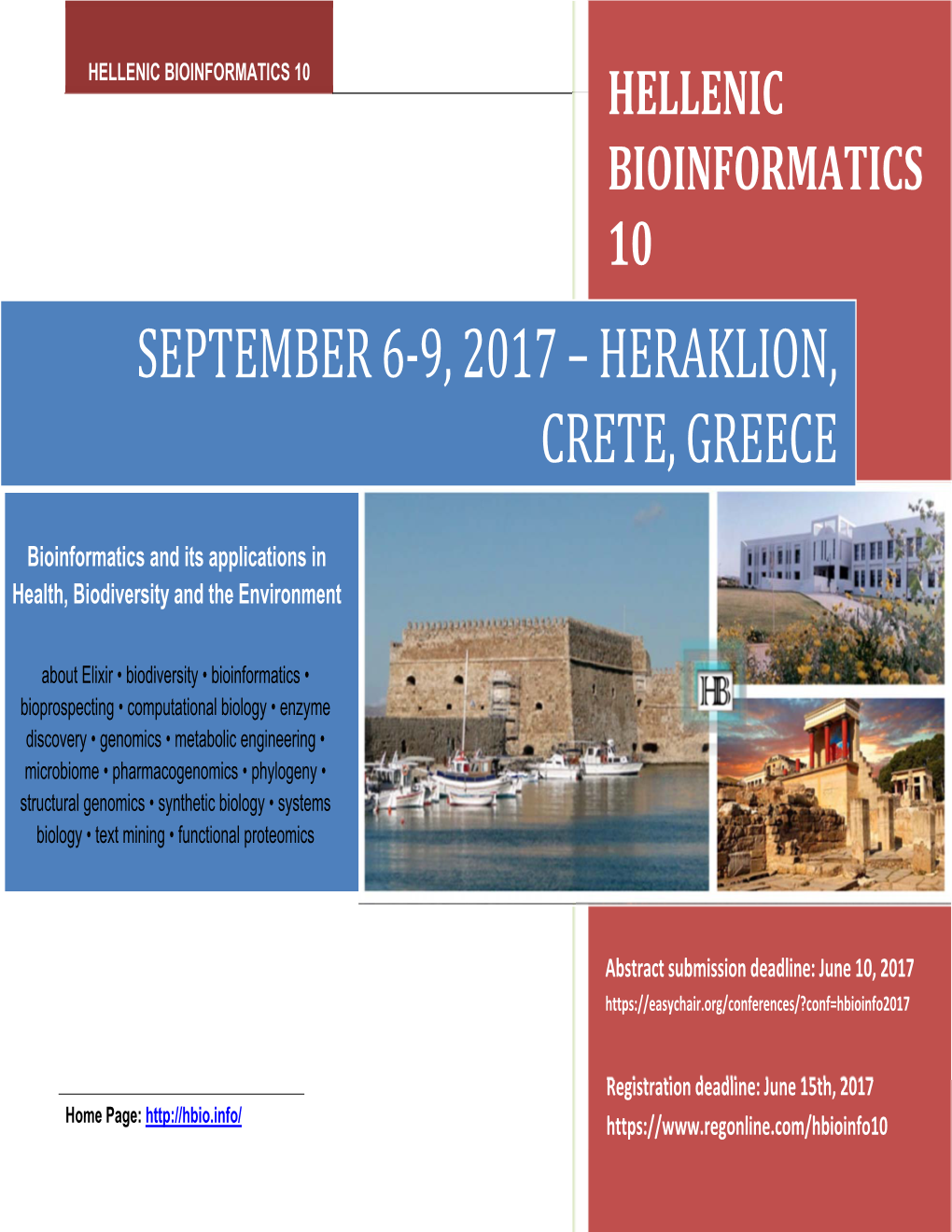 September 6‐9, 2017 – Heraklion, Crete, Greece