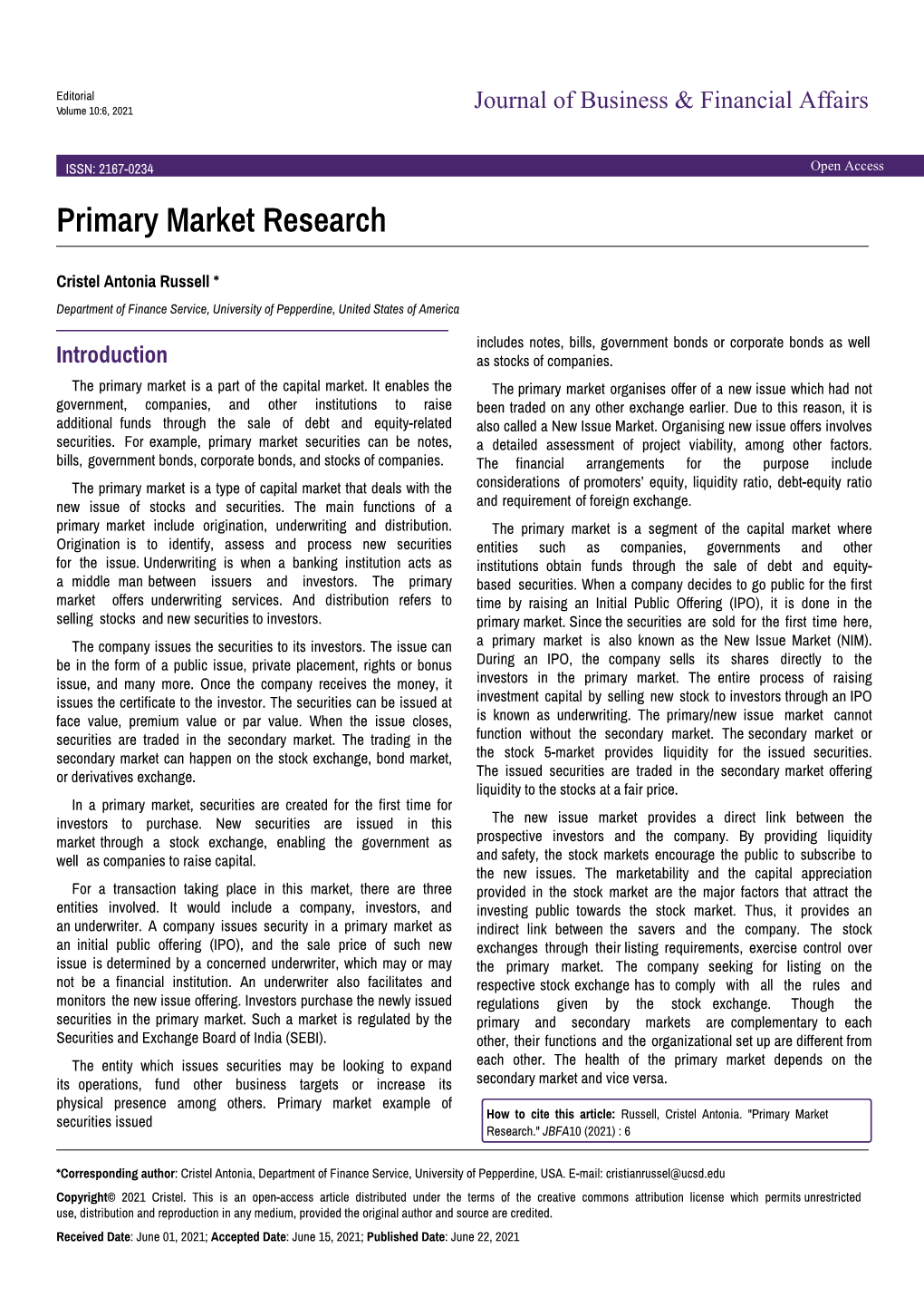 Primary Market Research