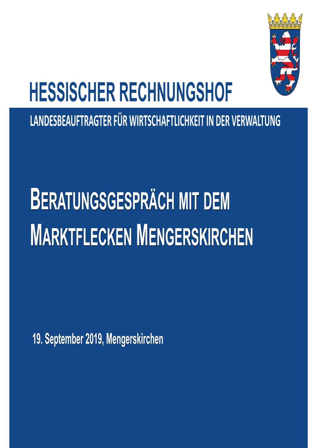 Hessischer Rechnungshof Landesbeauftragter Für Wirtschaftlichkeit in Der Verwaltung