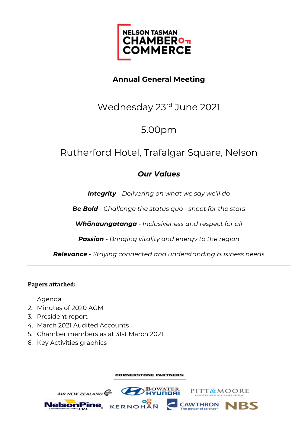 Wednesday 23Rd June 2021 5.00Pm Rutherford Hotel, Trafalgar Square