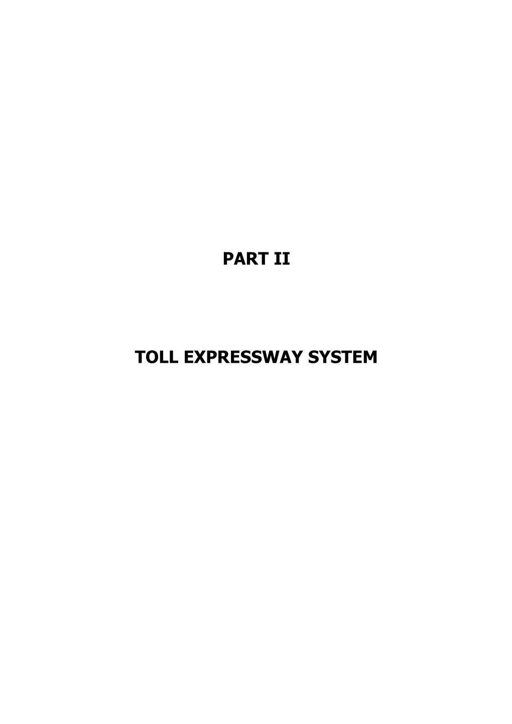 Part Ii Toll Expressway System