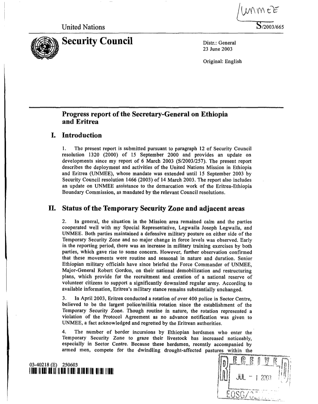 Security Council Distr.: General 23 June 2003