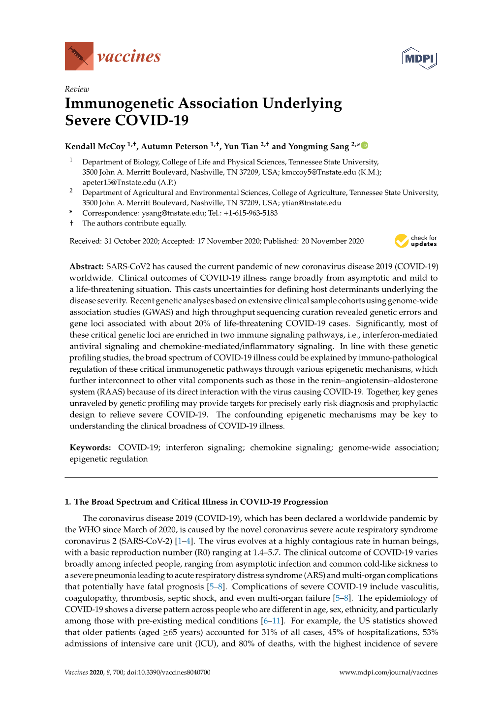 Immunogenetic Association Underlying Severe COVID-19
