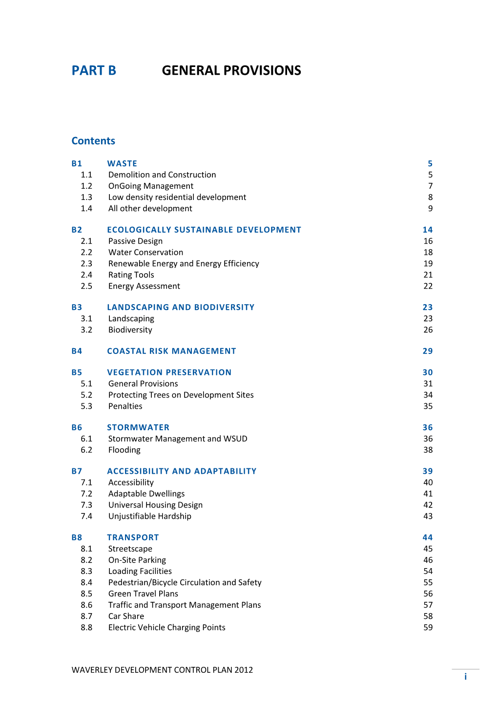 Part B General Provisions