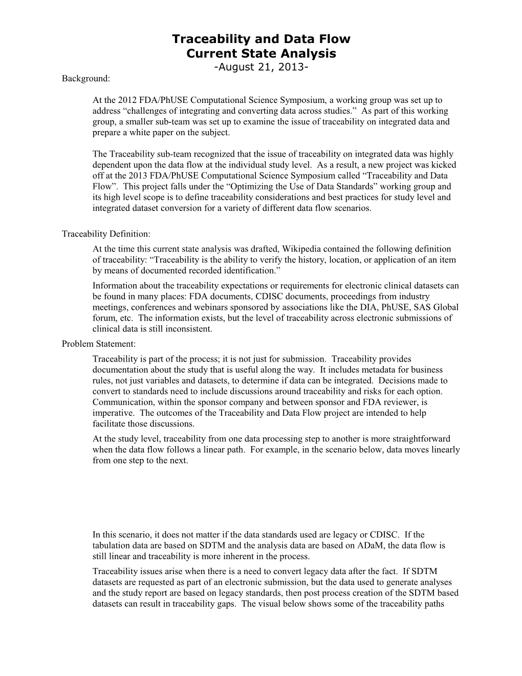 Traceability and Data Flow Current State Analysis